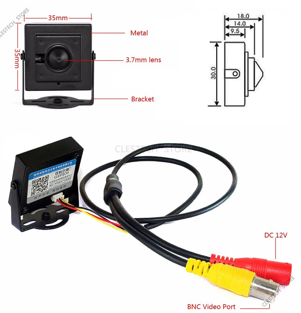 Hidden Spy 1080P Metal Security Surveillance Cctv Mini AHD Camera 2MP Short Coaxial Digital HD For Home 650 Filter have Bracket
