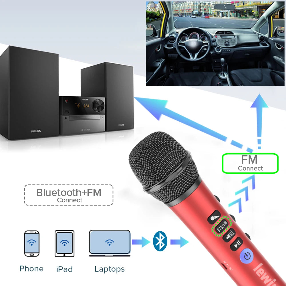 Professional Karaoke Wireless  Portable Bluetooth microphone Speaker