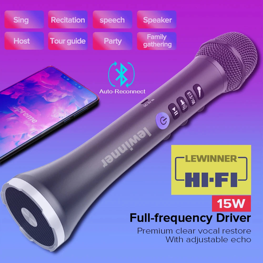 Professional Karaoke Wireless  Portable Bluetooth microphone Speaker