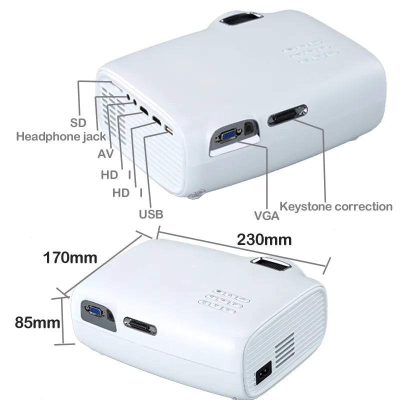 Smart Portable Mini LED WZATCO E600 Projector