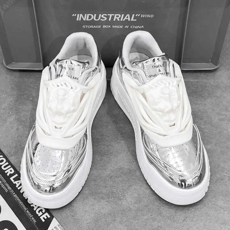 Spring Men Shoes Platform Male Casual Sneakers Men Board Shoes Fashion Thick-soled Trendy Men Vulcanized Shoes Student 2023 New