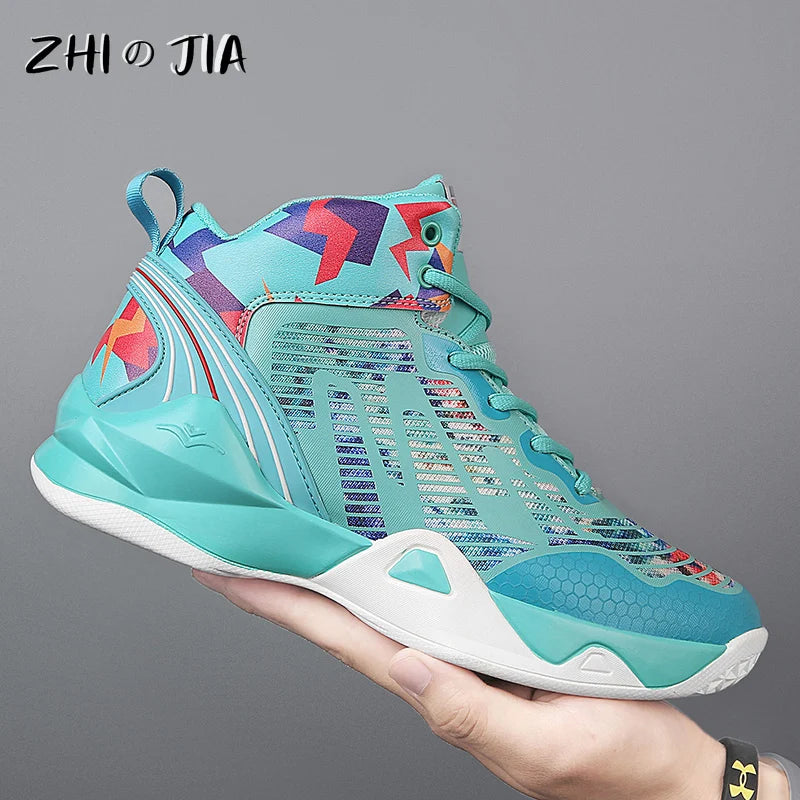 Autumn New Men's Large Basketball Shoes Youth Children's Training Basketball Footwear Fashion Printed Casual  Sneaker 35-46