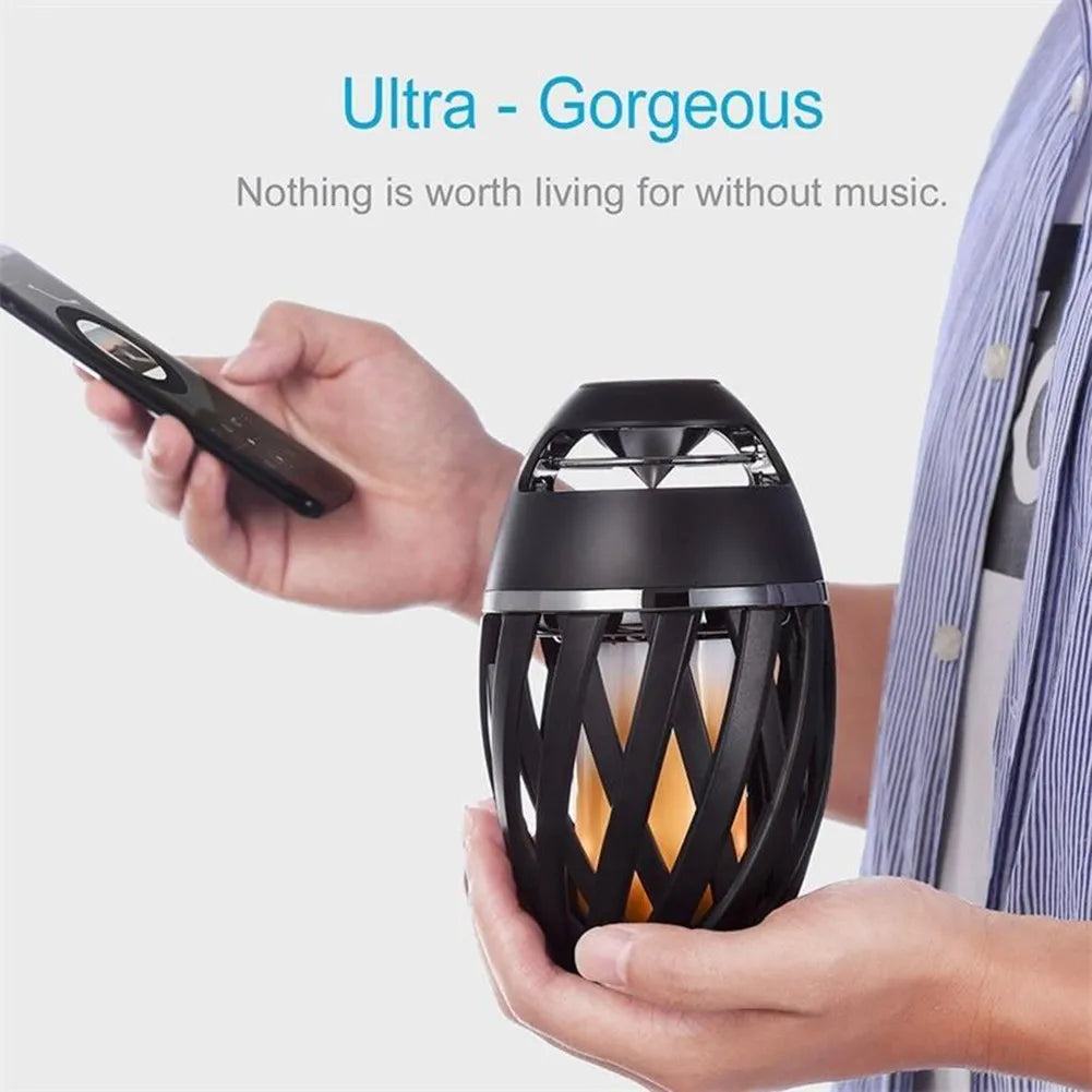 Flame Torch Lamp Bluetooth Speaker TWS Portable Music Player