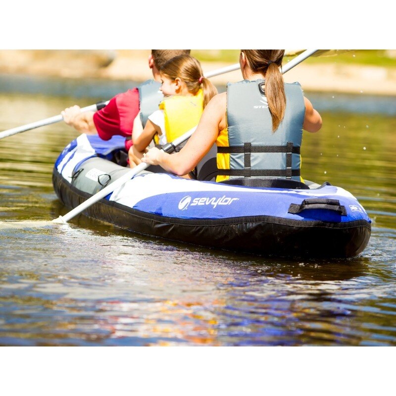 Sevylor Big Basin 3-Person Inflatable floating Kayak with Carry Bag