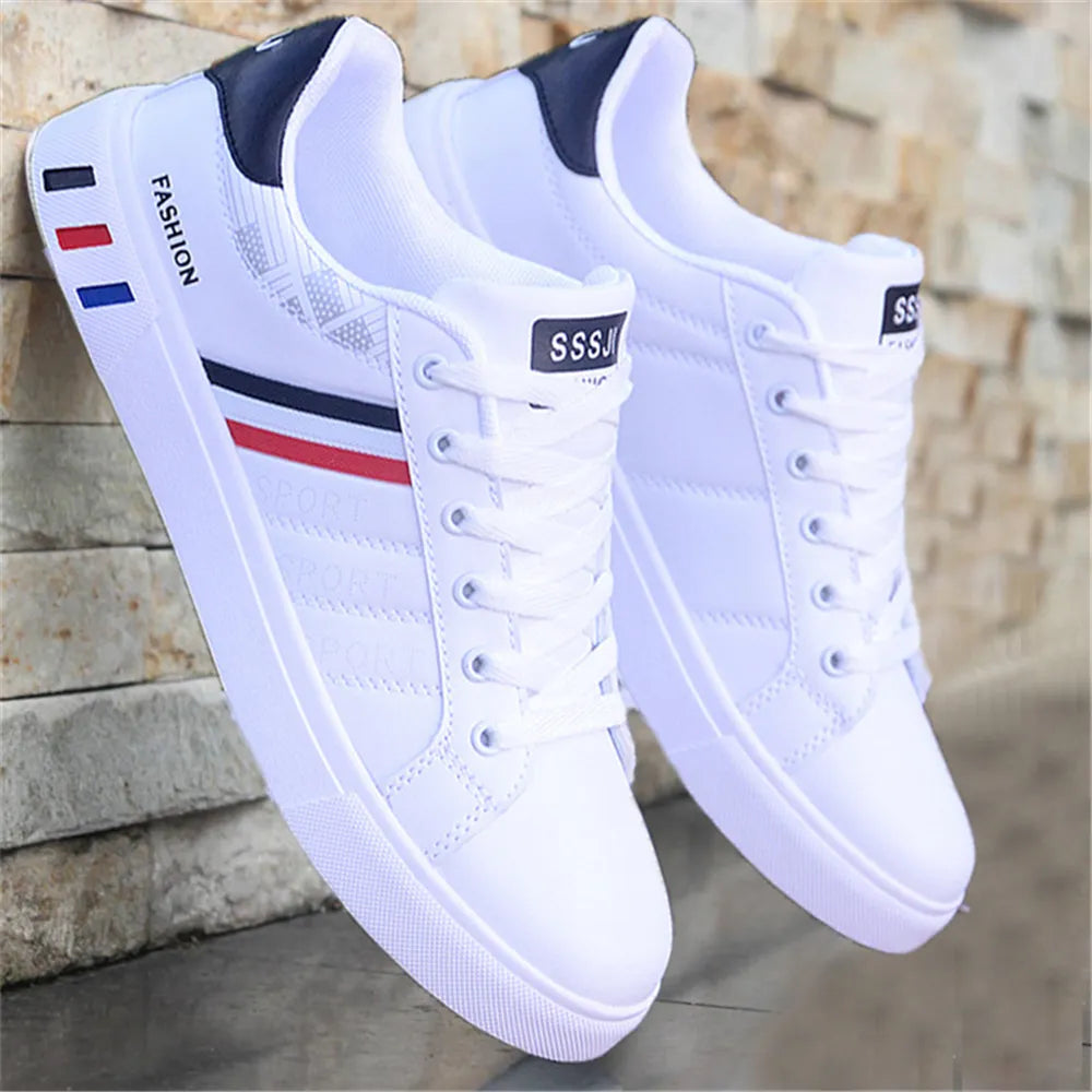 Men Casual Shoes Lightweight Breathable Men Shoes Flat Lace-Up Sneaker Mens White Sneakers Business Travel Tenis Masculino
