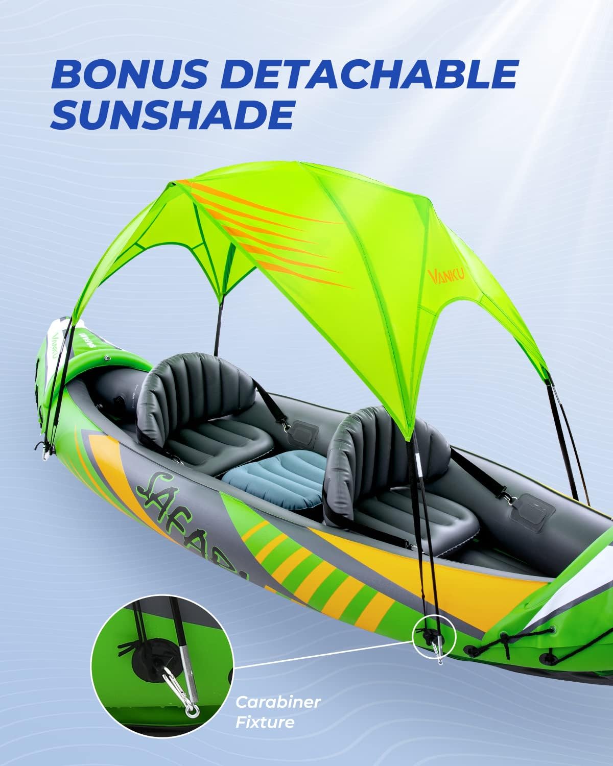 Kayak Inflatable Surfboard with Sun Canopy