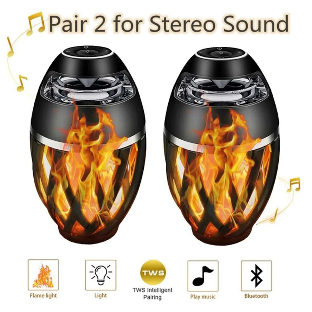 Flame Torch Lamp Bluetooth Speaker TWS Portable Music Player