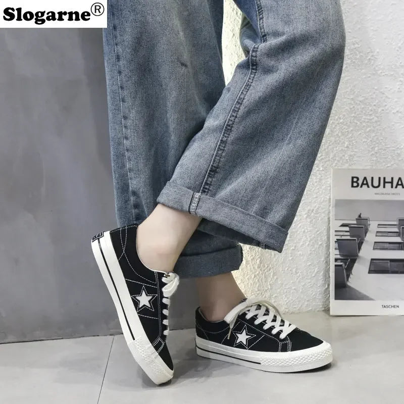 2023 Unisex Canvas Shoes Women Casual Shoes Low Top Couples Star Fashion Shoes Men Sports Shoes Lover's Casual Sneakers Loafers