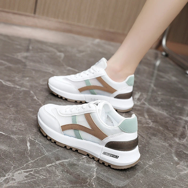 Shoes for Women Sneakers 2023 Spring Girl New Street Fashion Leather Casual Sport Running Shoes Flat Skateboard Shoes