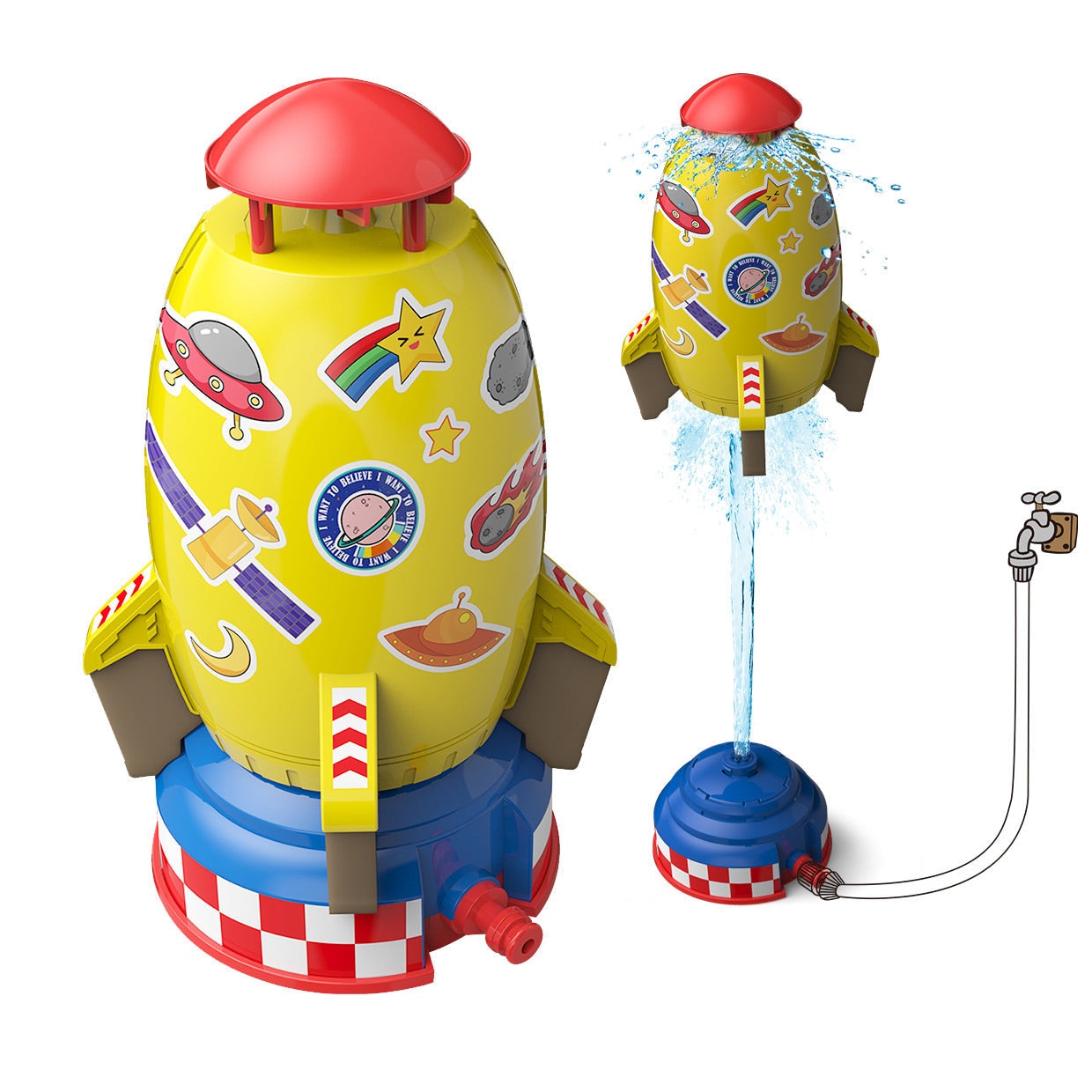 Rocket Launcher Toys Outdoor Rocket Water Pressure Lift Sprinkler