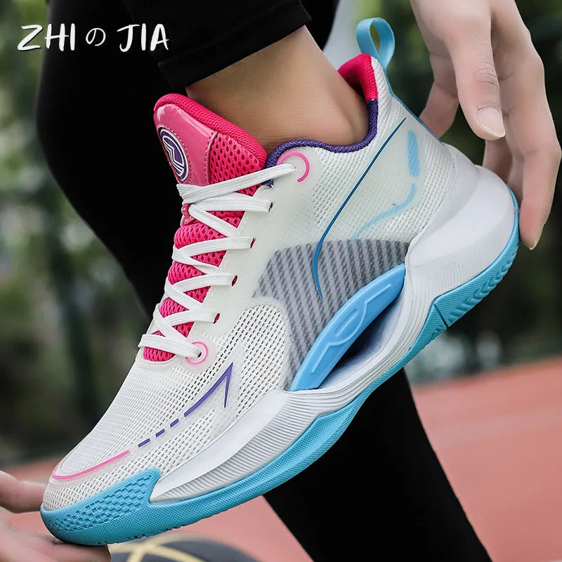 New High Quality Glow Ultra Light Basketball Shoe Mesh Breathable Fashionable Basketball Shoes Young Men Women Outdoor Sneaker