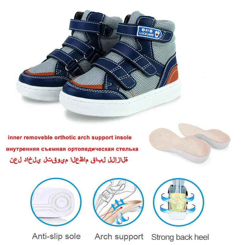 Ortoluckland Children Sneakers Kids Boys School Tennis Casual Shoes Fahion Brands Toddler Orthopedic Boots For 2 To 10Years Age