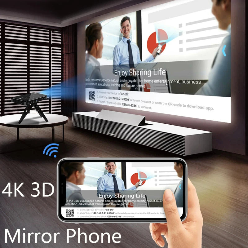 SmartIdea Android 9.0 5000mAh Battery Handheld Mini 3D LED Projector