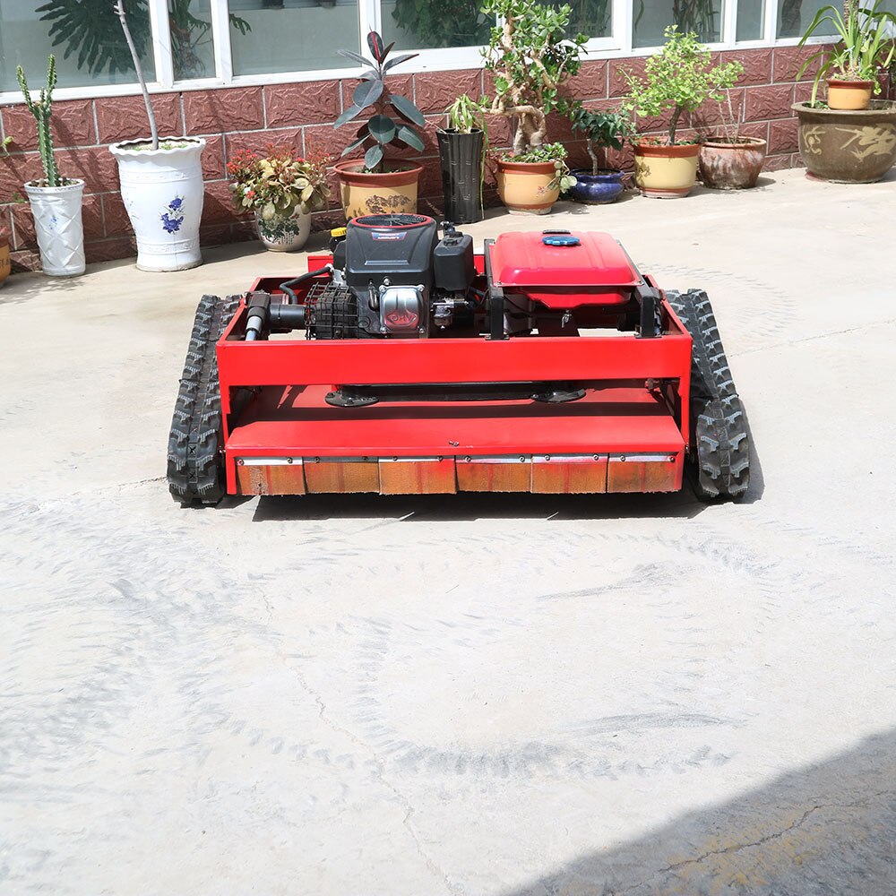 Fully Automatic Crawler Garden Dam Slope Trimming Lawn Mower Gasoline Self-propelled Remote Control Grass Cutter