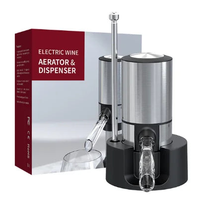 2022 New Upmarket Air Pressure Electr Wine Aerat and Dispens Quick Decanter with Storage Base