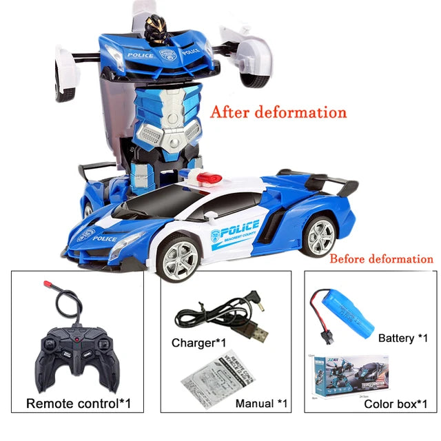 2In1 Electric RC Car Transformation Robots One-Key Deformation Car Outdoor Remote Control Sports Car Model Children Boys Toys