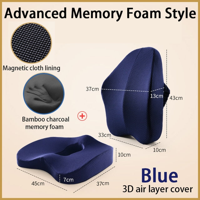 Memory Foam Seat Cushion and Orthopedic Pillow