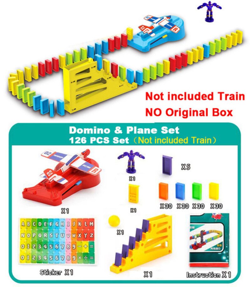 Electric Automatic Laying Domino Brick Train Building Blocks Rocket Toys