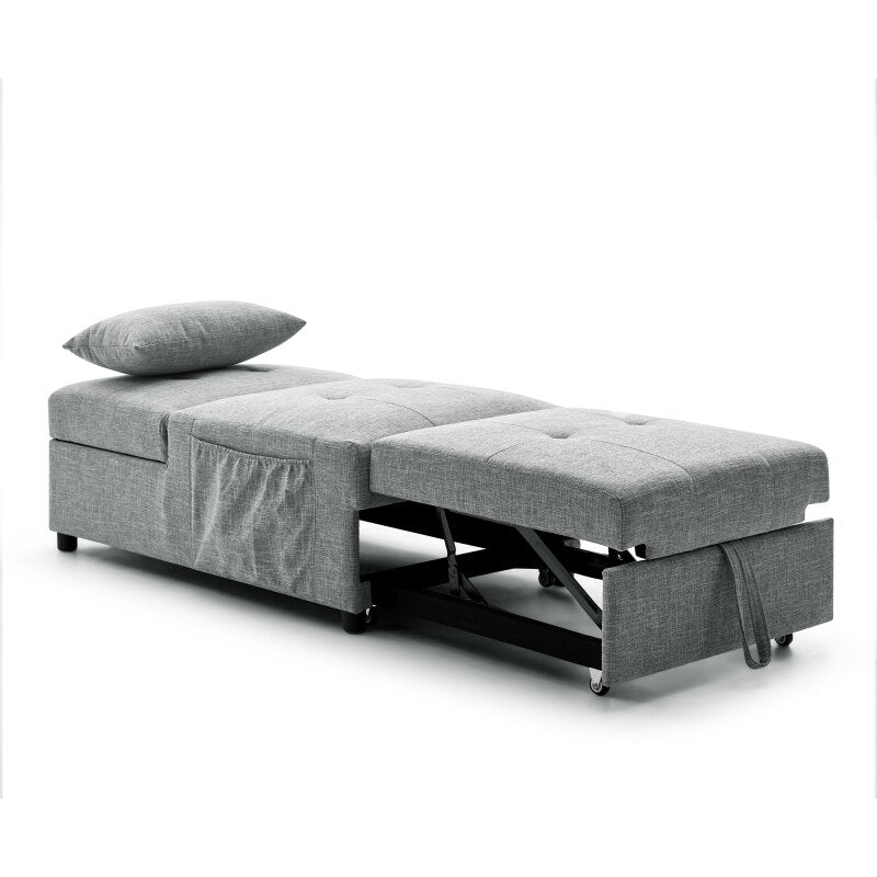 Folding Ottoman Sleeper Sofa Bed, 4 in 1 Function, Work as Ottoman, Chair ,Sofa Bed and Chaise Lounge for Small Space Living