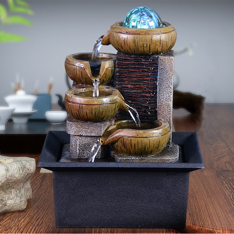 Desktop Water Fountain Waterfall Kit Soothing Home Decorations
