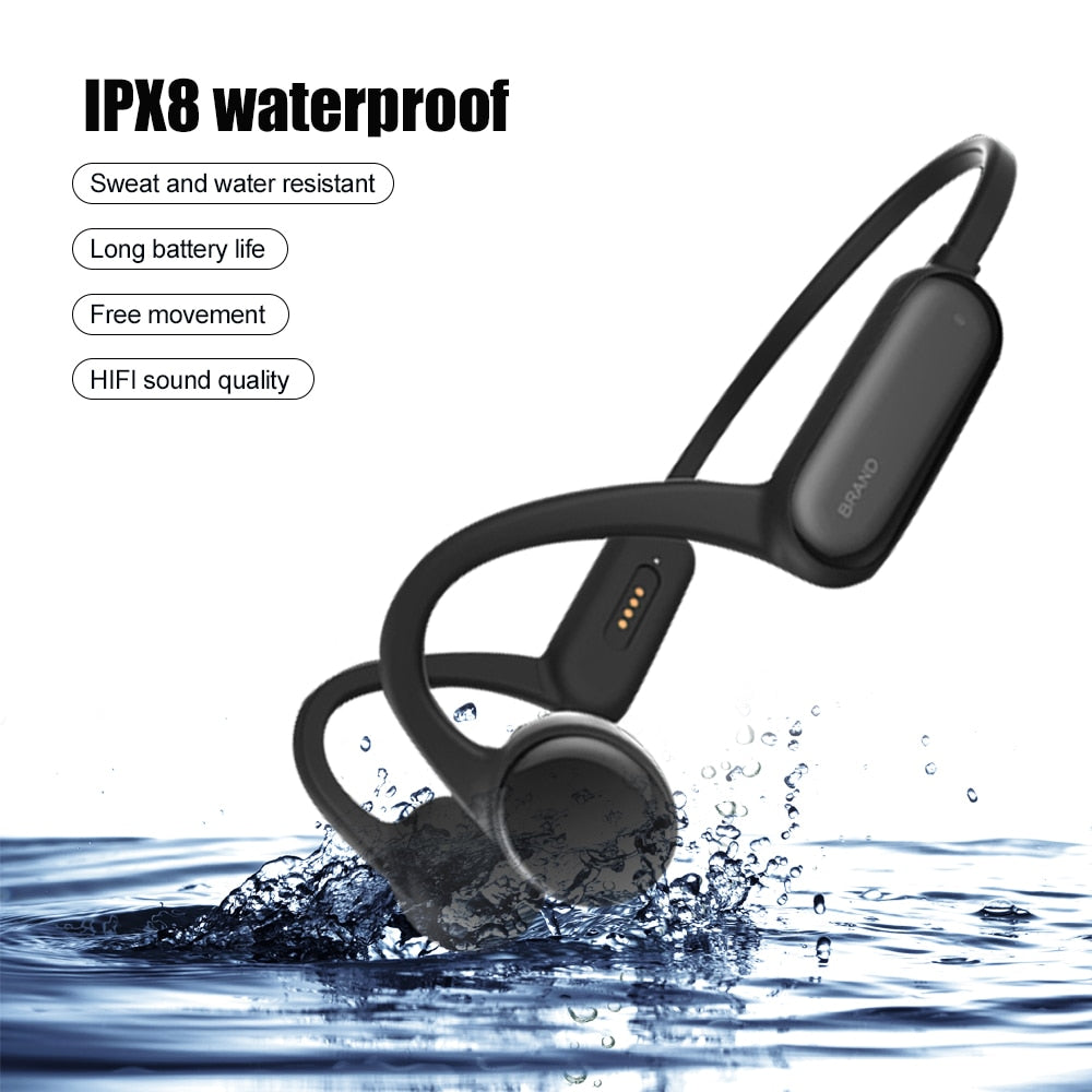 TWS Bone Conduction IPX8 Waterproof Headphones With Mic Bluetooth Wireless Headset Sports High Quality Earphones For Smartphone