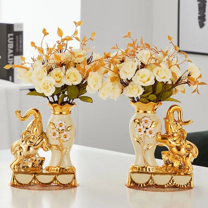 Ceramic Golden Vase