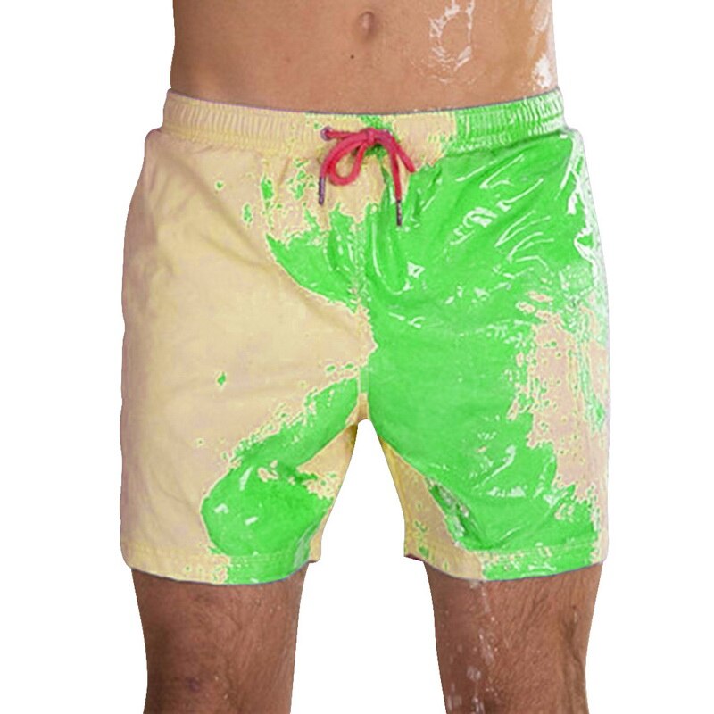 Ship in 24 hours Beach Shorts Men Magical Color Change Swimming Short Trunks Summer Swimsuit Swimwear Shorts Quick Dry