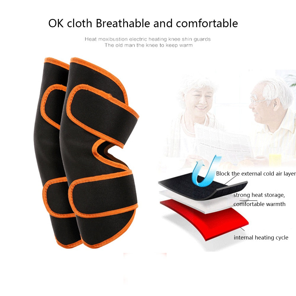 Electric Knee Massager Infrared Heating Brace Arthritis Knee Brace Support Belt Hot Therapy Injury Rehabilitation Leg Massager