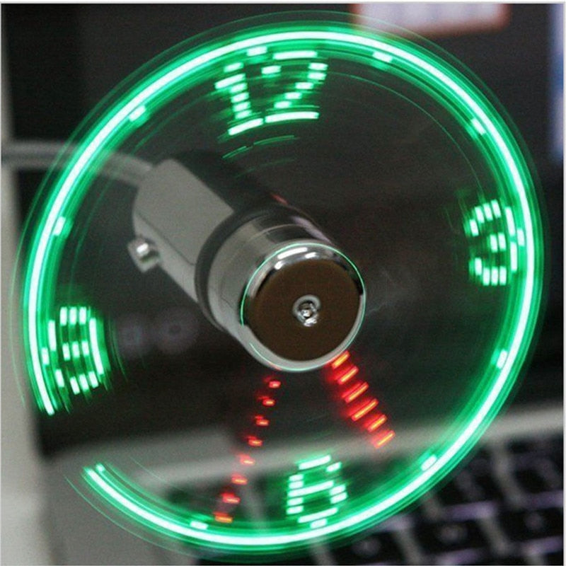 USB Fan with LED Clock