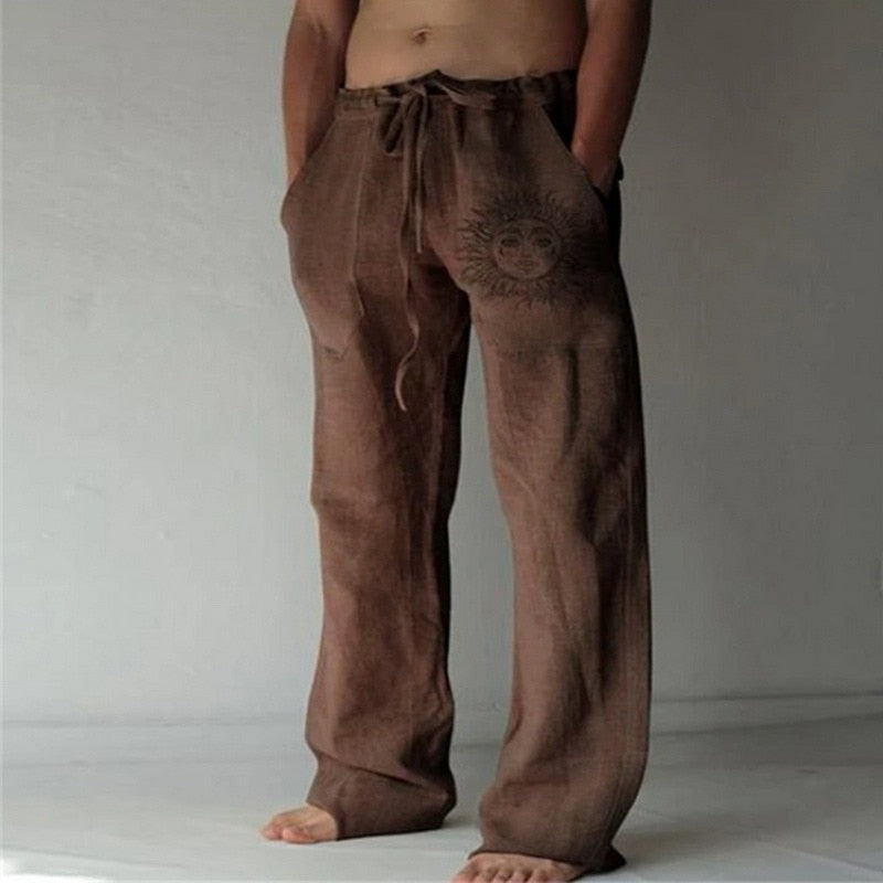 Men's Casual Pants sweatpants Sun Flower Print