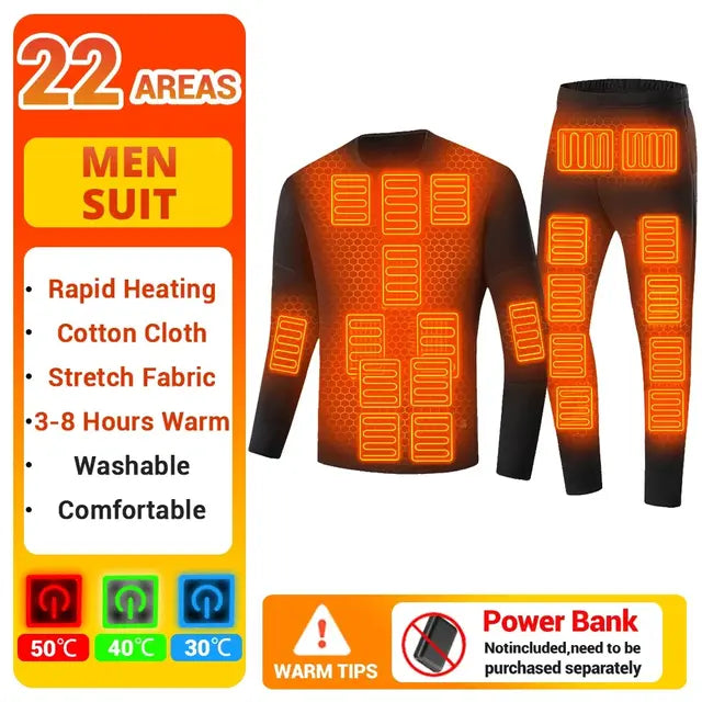 Men Heated Underwear Winter Thermal Heated Jacket Heated Underwear Thermal Men'S Ski Suit Heating Clothing