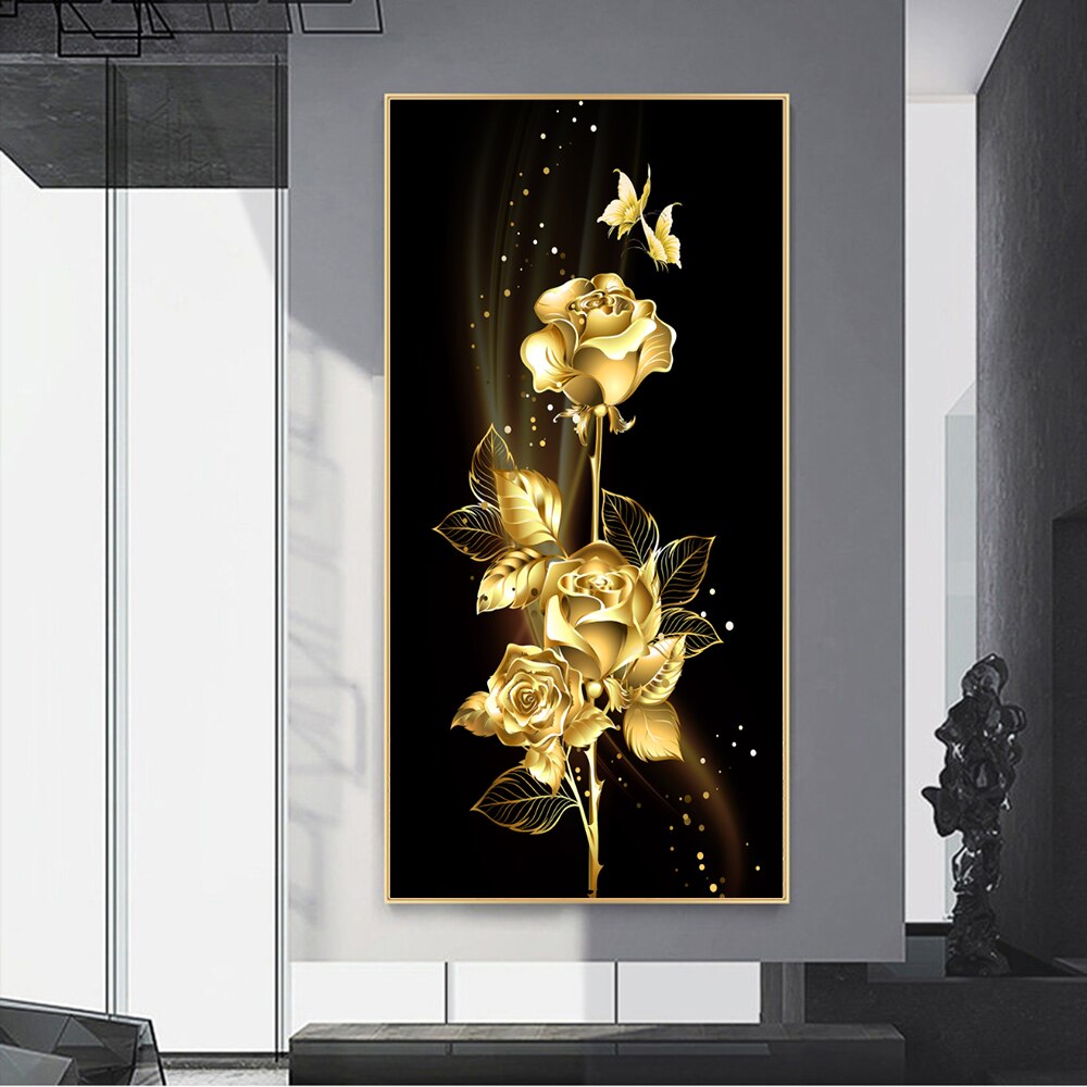 Modern Art Elegant Lotus Canvas Painting Wall Art Pictures for Living Room Home Decor (No Frame)