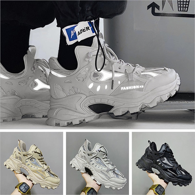 NEW Mens Sneakers Breathable Damping Sports Shoes Couple Casual Shoes Thick Sole Running Walking Shoes Trainers Sport Sneakers