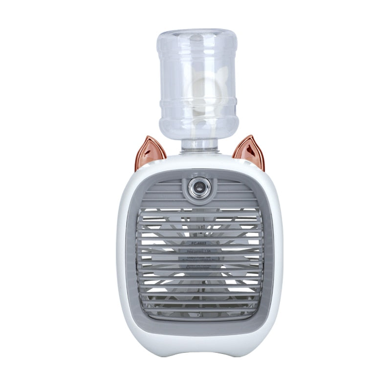 Portable Air Conditioner USB Mini Air Cooler Fan Water Cooling Fan with 3 Speed 2 Modes Spray Humidifier Purifier for Car Home