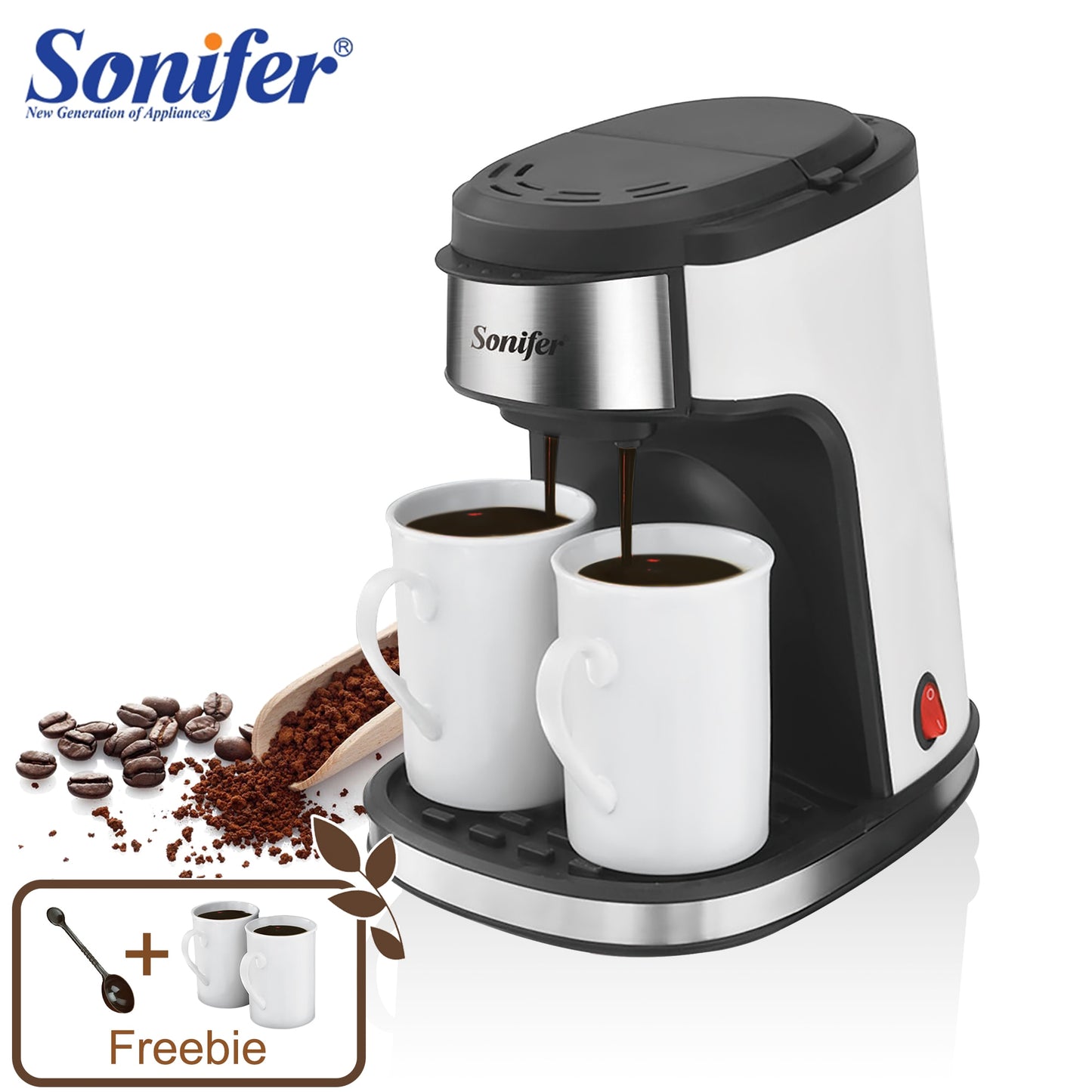 Double Cup American Drip Coffee Maker