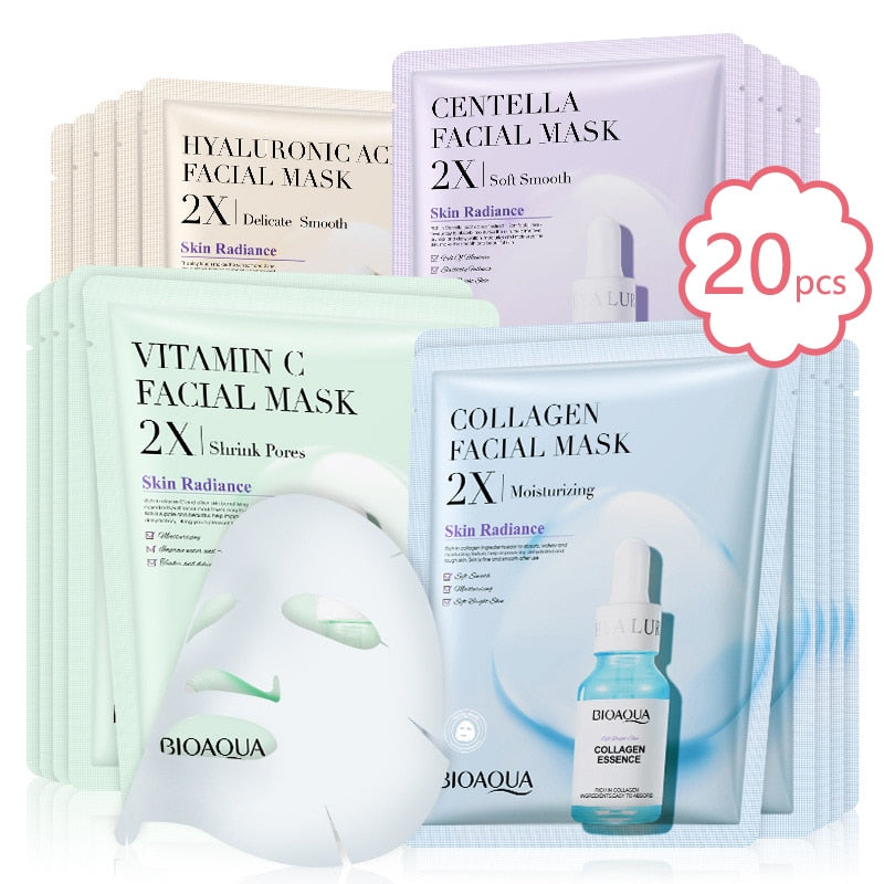 Centella Collagen Face Mask VC Moisturizing Refreshing Sheet Masks Hyaluronic Acid  Facial Mask Skin Care