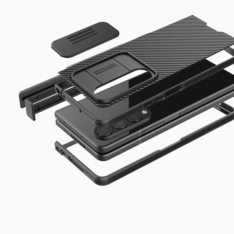 Samsung Galaxy Z Fold 4 Case Camera Shield Pro Slide Camera Back Protector Cover Kickstand With S-Pen Pocket For Z Fold 4