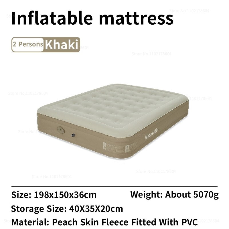 Outdoor Inflatable Mattress Portable Camping Travel Tent Peach Skin Velvet Damp Proof Mats Built In Inflatable Pump