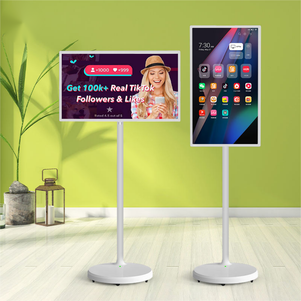 32 Inch Smart Android 12 Touch Screen TV with Movable Stand Vertical Live Streaming Machine