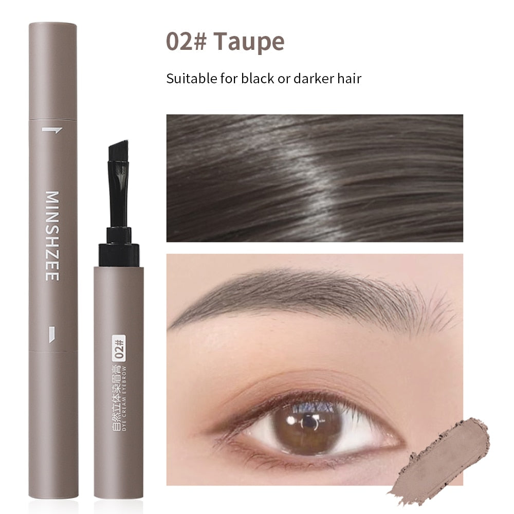 Waterproof Eyebrow Dyeing Cream Pencil with Brush Natural Lasting Non-smudge Brown Grey Setting Dye Eye Brow Pen Makeup Cosmetic