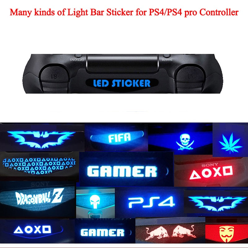 LED Light Bar Skin Stickers for PS4 Video Gamepad