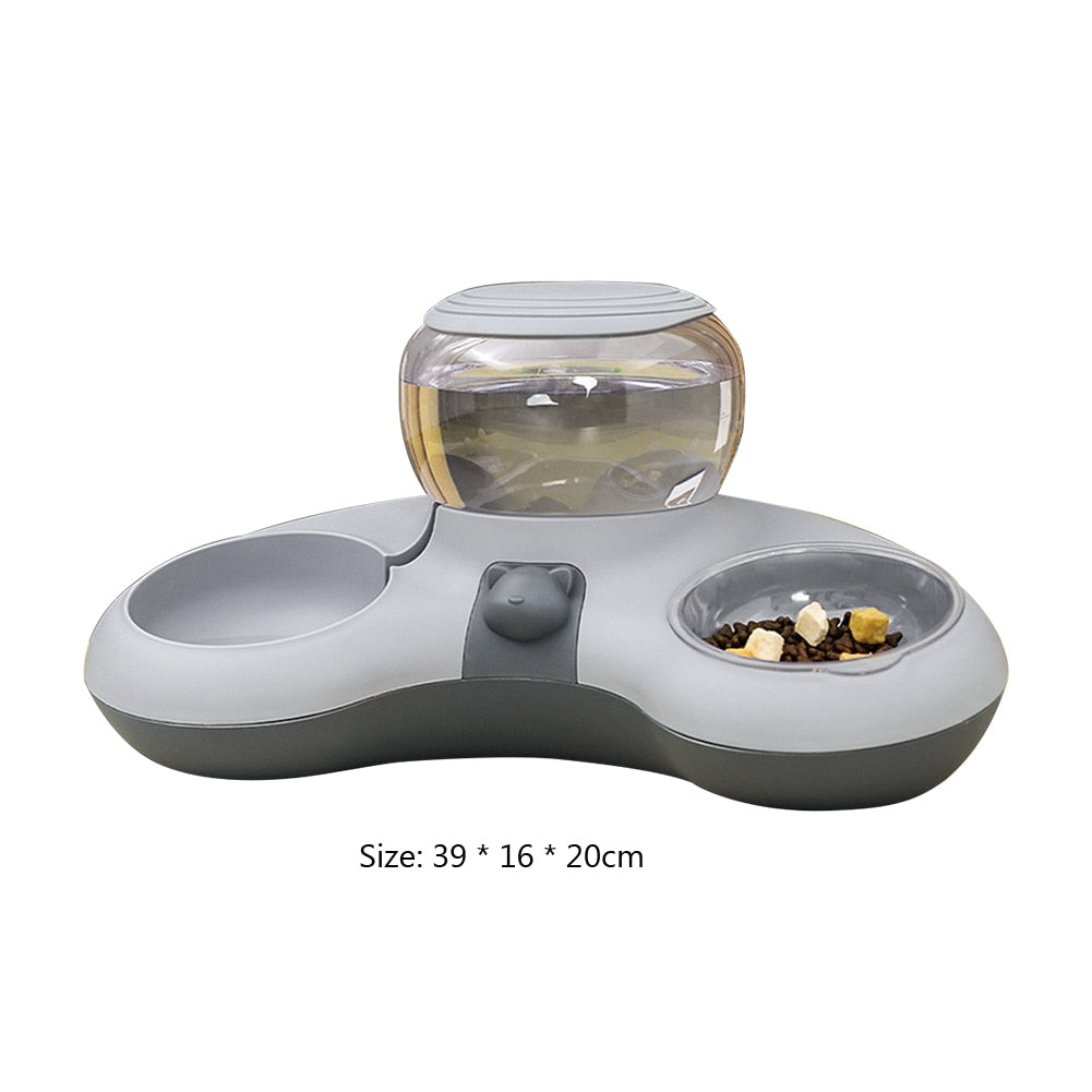 Cats Bowl Automatic Feeder Dogs Food Bowl With Water Fountain