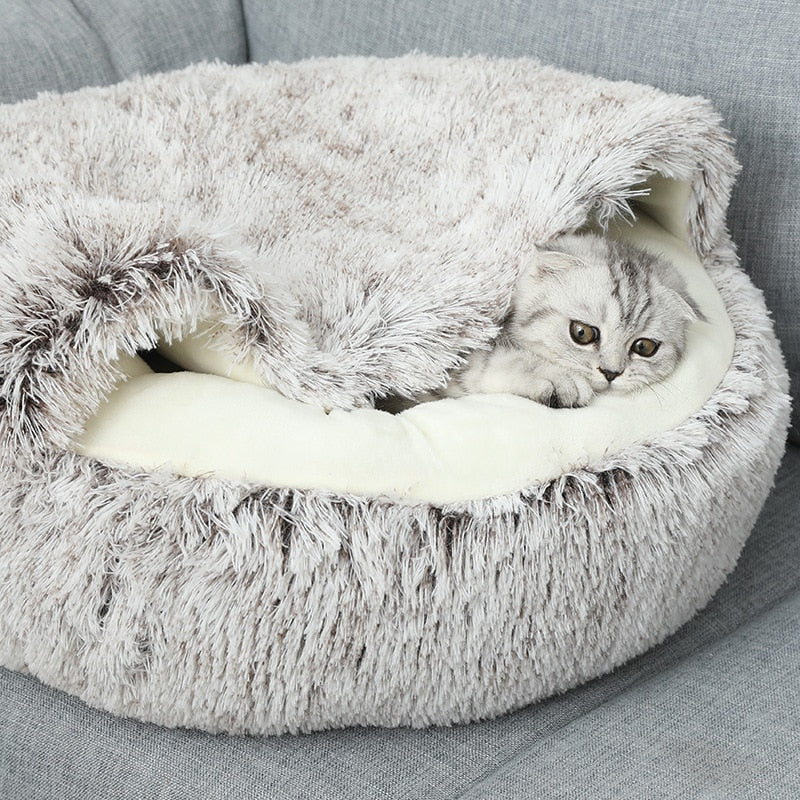 Winter Plush Pet Cats Bed