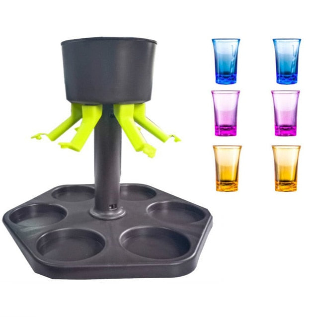 Shot Dispenser Plexiglass Liquor Dispenser And 6 Shot Glasses Get Amazing Game Fun Drink Experience Buddy Home Party Bar Liquor
