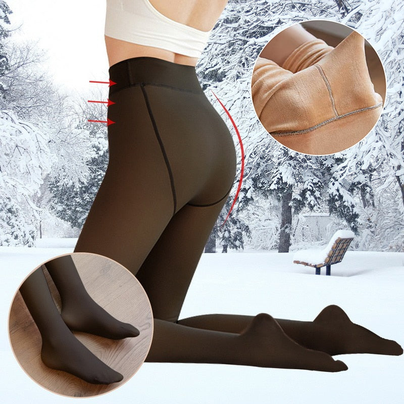 Thermal Leggings Women Thick Translucent Sock