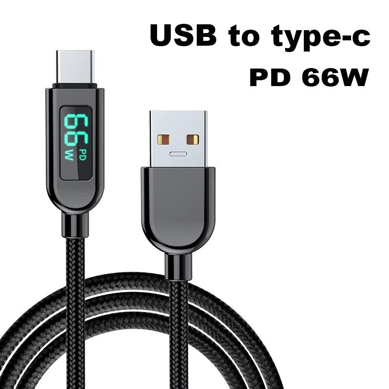 LED Screen USB-C Lighting Fast Chaging Cable