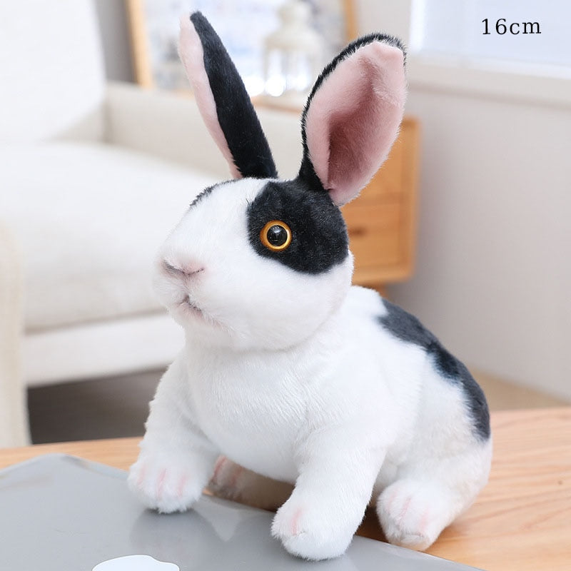 Easter Day Decoration Cute White Grey Standing Bunny Simulated Rabbit Doll Gifts For Kids