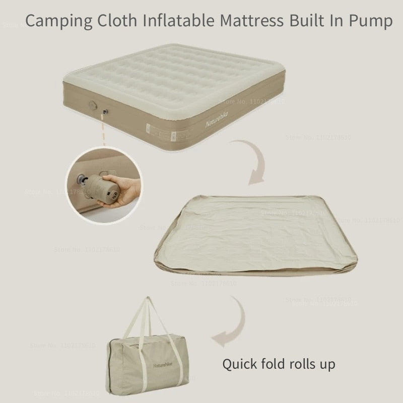 Outdoor Inflatable Mattress Portable Camping Travel Tent Peach Skin Velvet Damp Proof Mats Built In Inflatable Pump