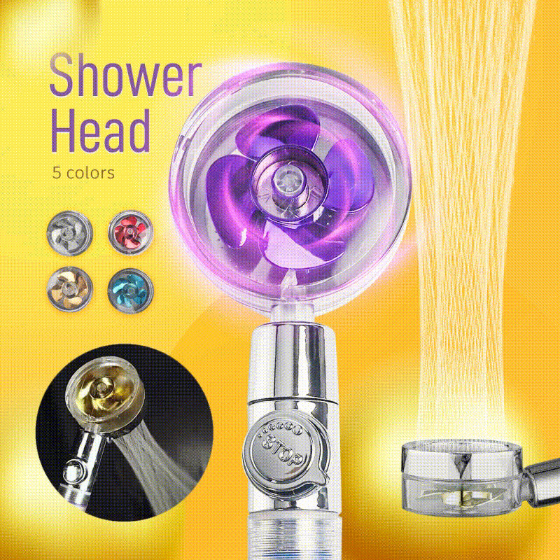 High Pressure Water Saving Shower Head 360 Degrees Rotating Spray