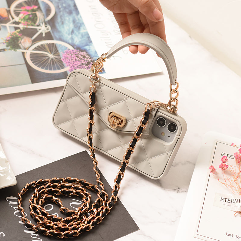 Wallet Case For iPhone Card Slot Handbag With Long Chain